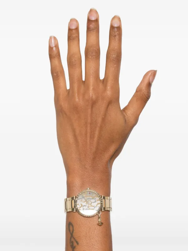 Vivienne Westwood★Logomania レディース メタル腕時計 32mm Vivienne Westwood Orb Logomania 32mm | Gold | FARFETCH