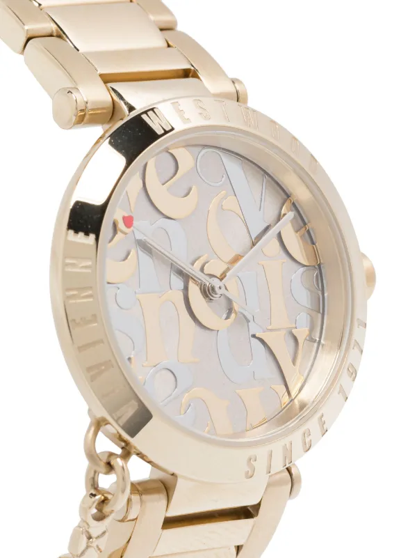 Vivienne Westwood] Watch Orbii White Dial White Leather