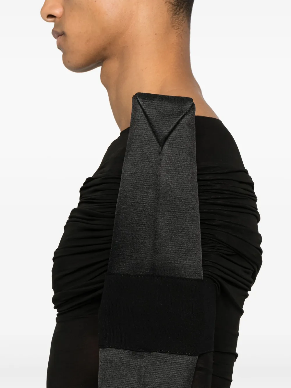 Rick Owens T-shirt met gedrapeerd detail 0909 BLACKBLACK