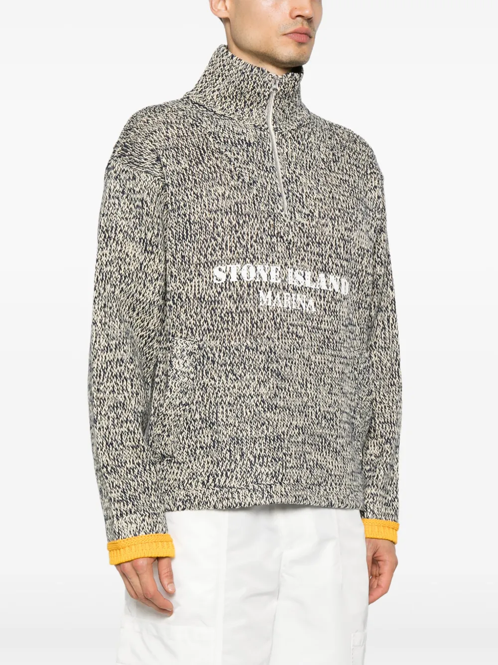 Stone Island Trui met geverfd logo Blauw
