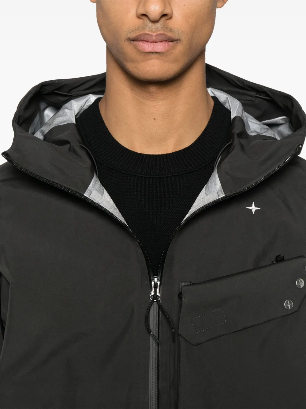 Stone Island Jack met capuchon Grijs