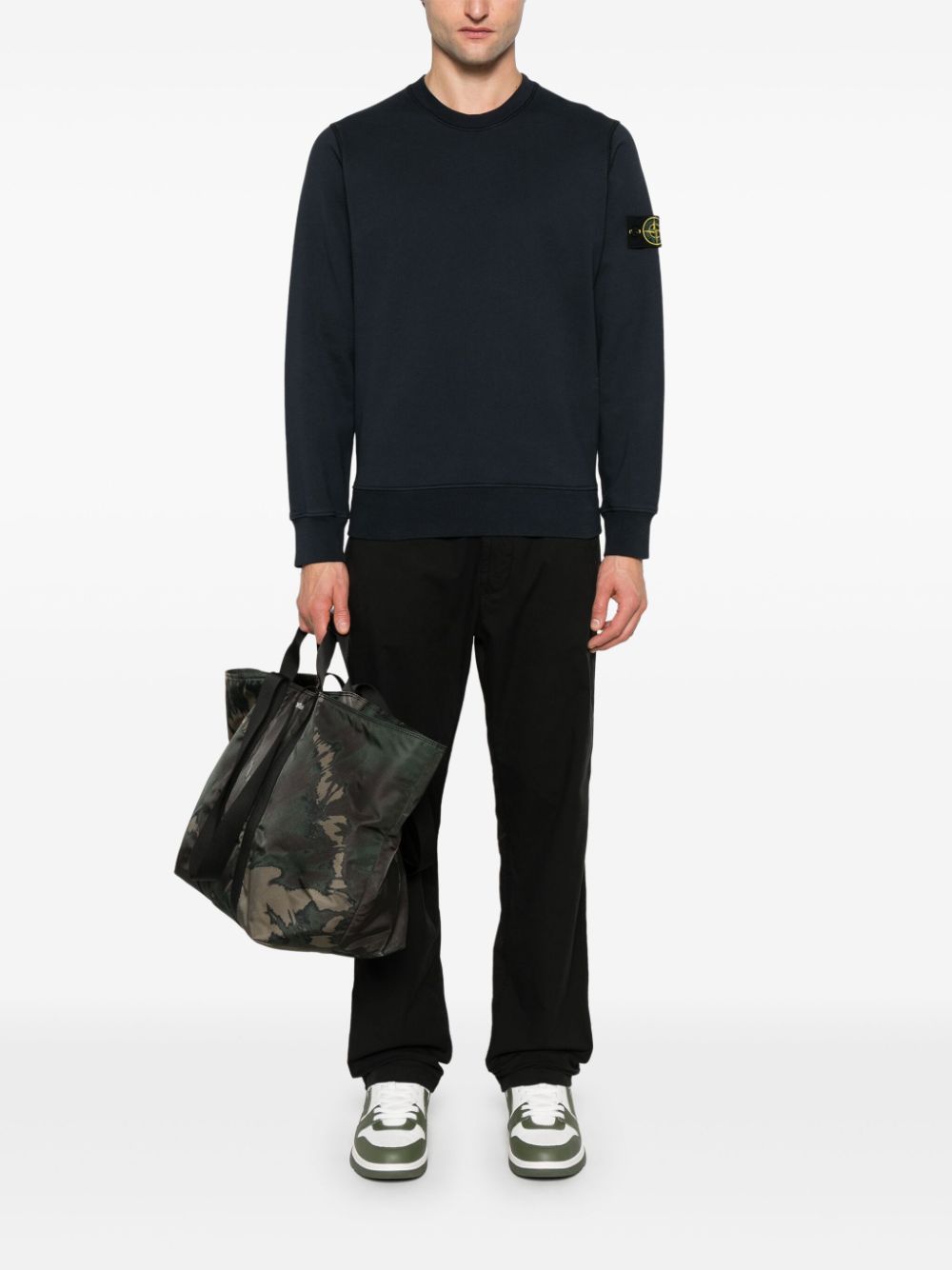 Stone Island Sweater met Compass-logopatch - Blauw