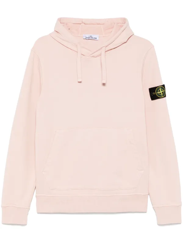 Stone Island Compass-badge Hoodie Pink FARFETCH BH