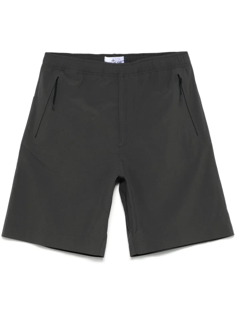 Stone Island logo-embroidered shorts | Grey | Image 1