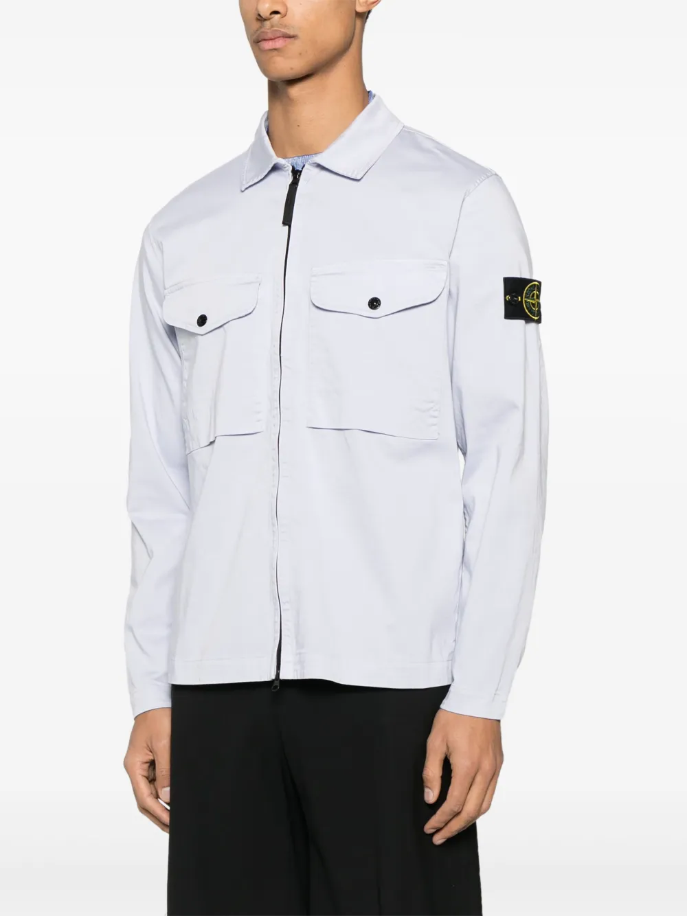 Stone Island Shirtjack met Compass-logopatch Paars