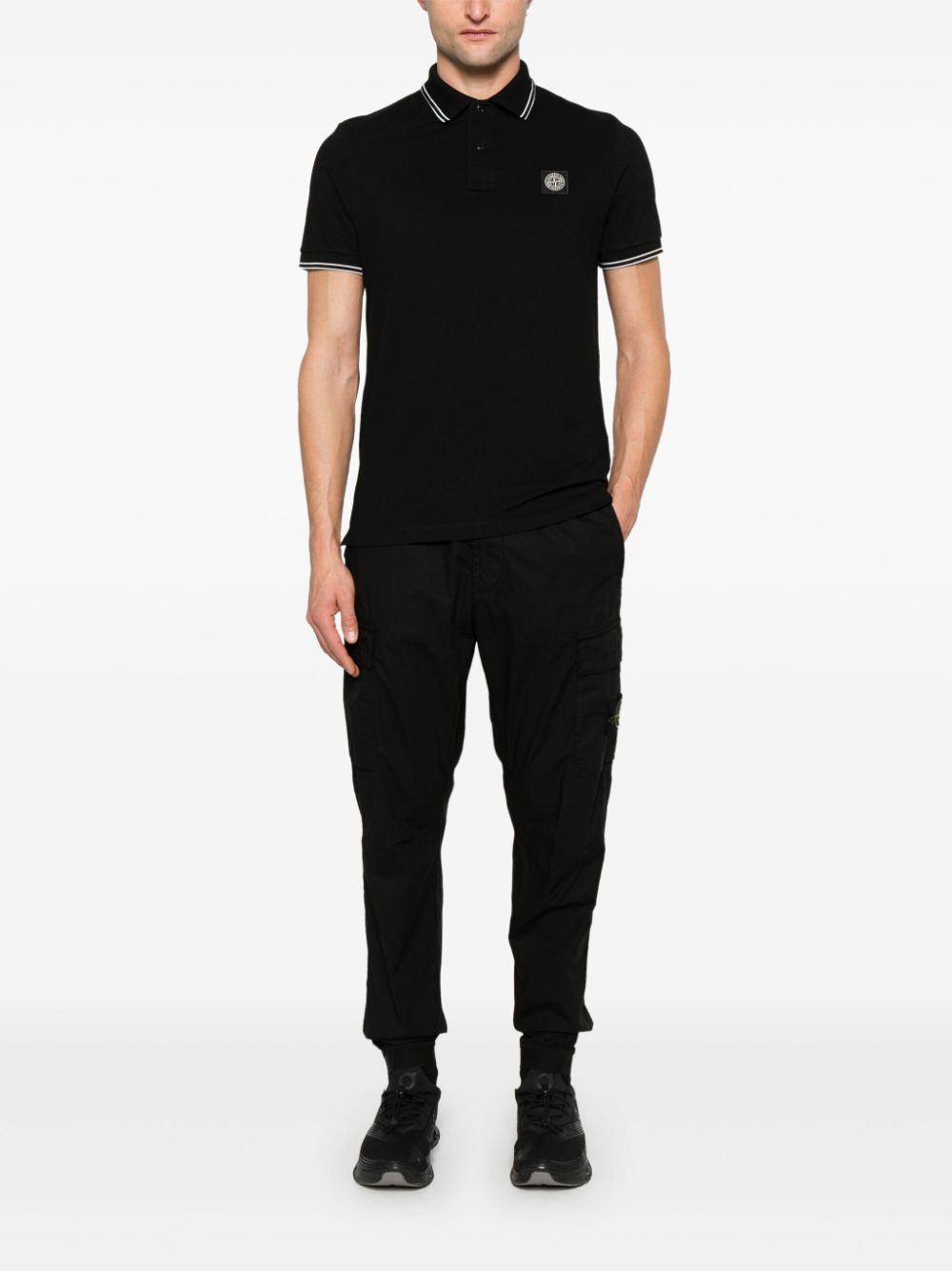 Stone Island Compass-patch polo shirt - Zwart