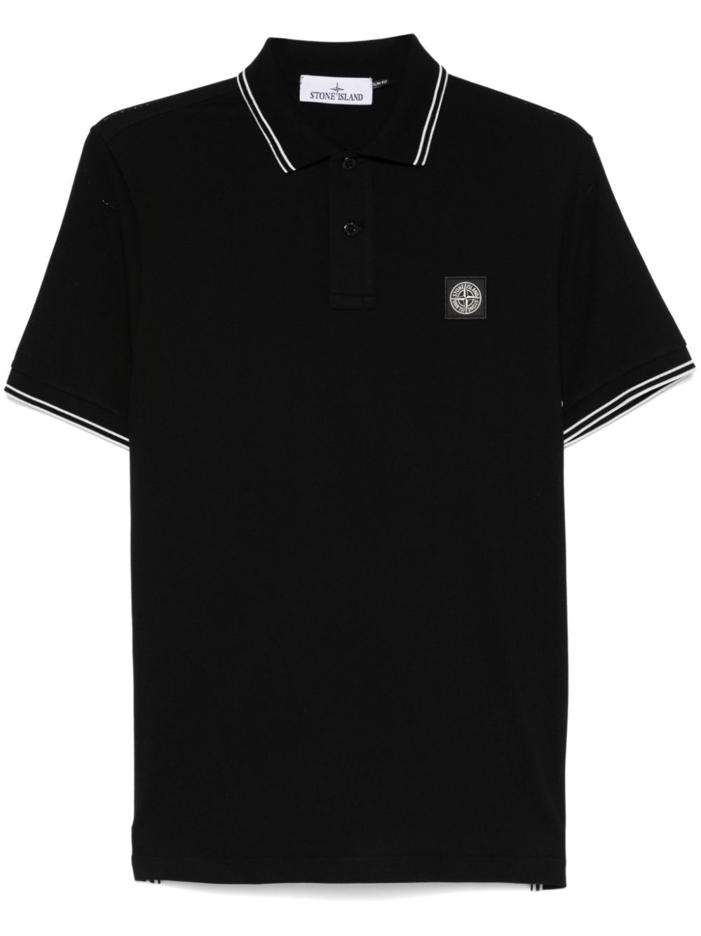 Stone Island Poloshirt met Compass-logopatch Zwart