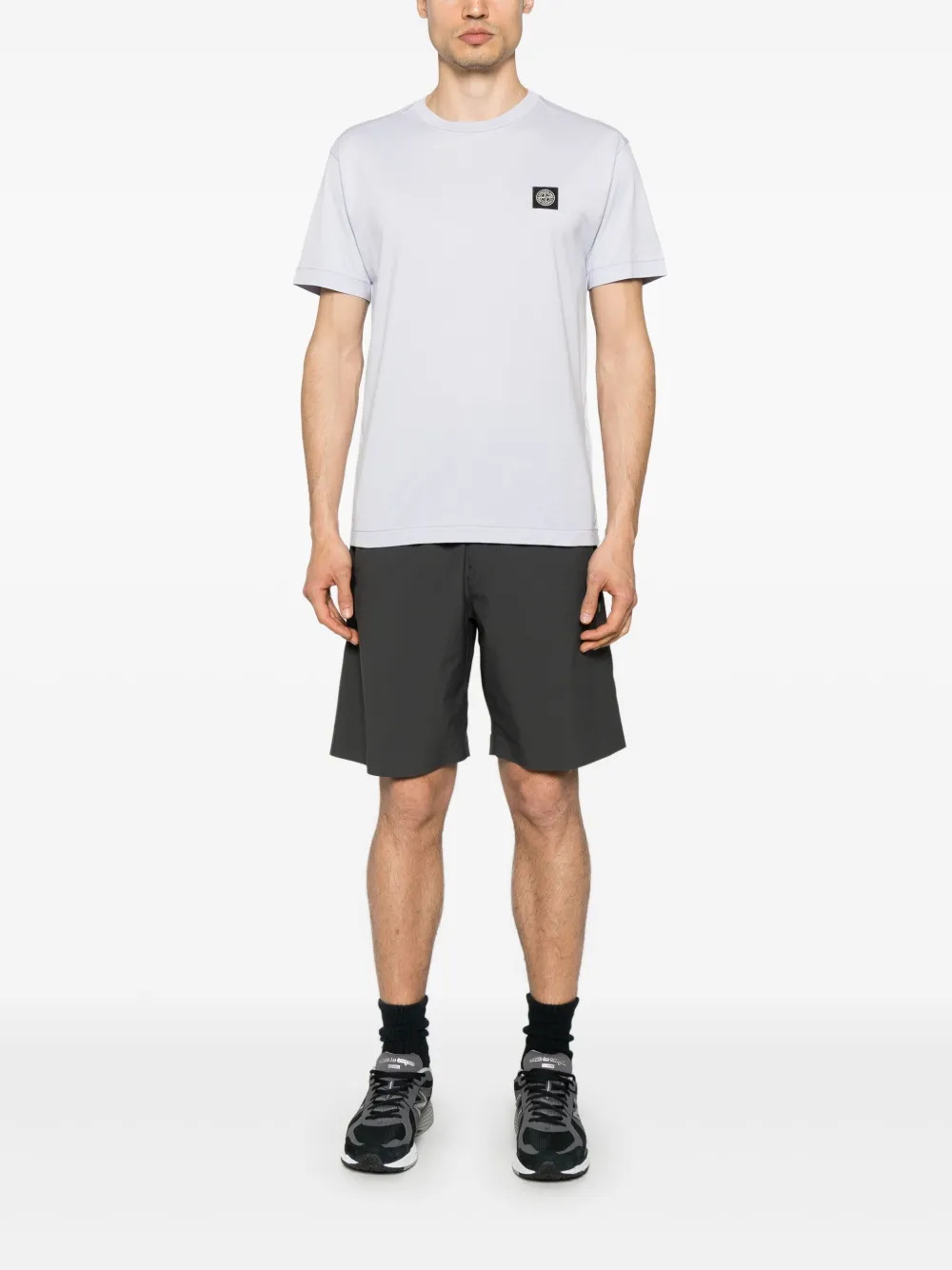 Stone Island T-shirt met logopatch - Paars