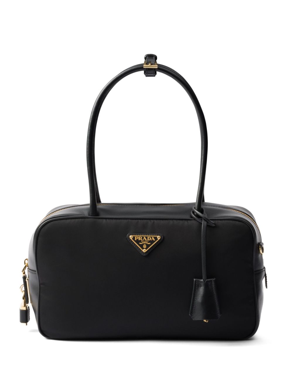 Prada Re-Nylon en leren medium shopper Zwart