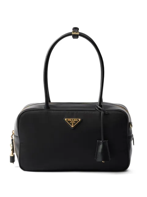 Prada medium re-nylon and leather tote bag