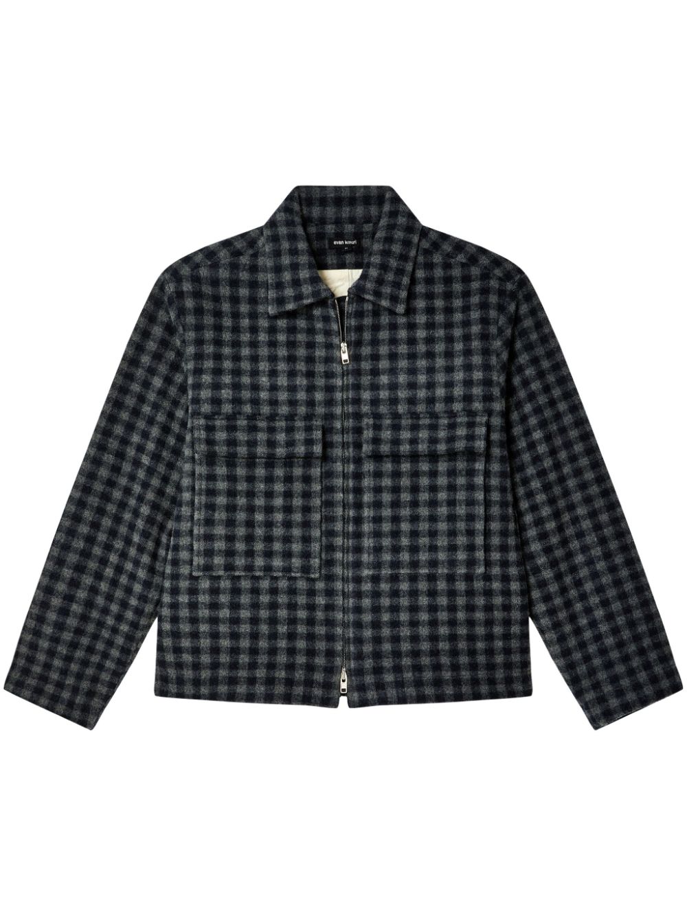 zipped checked jacket