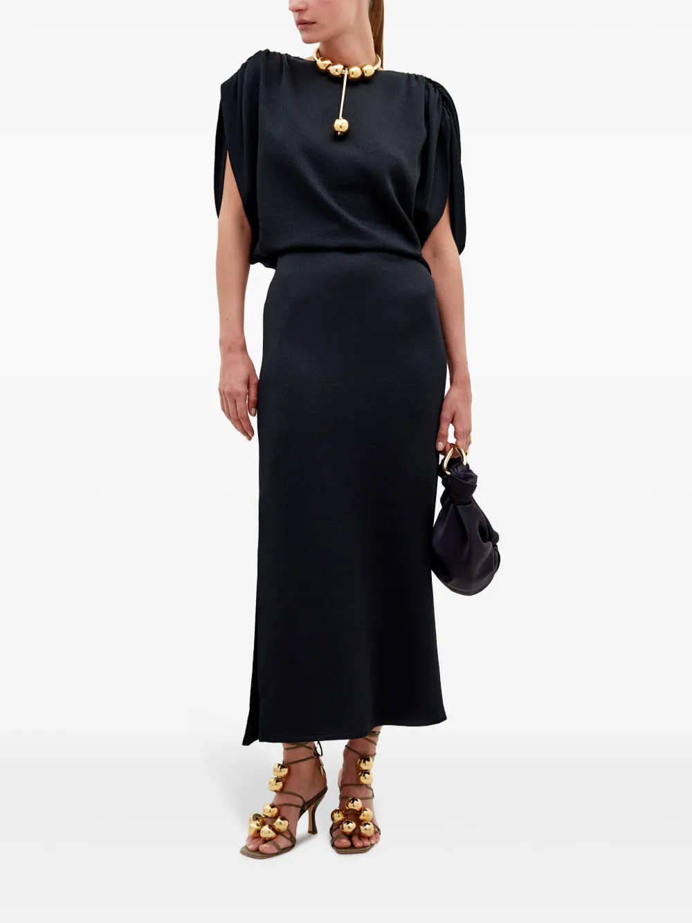Silvia Tcherassi Reese maxi-jurk - Zwart