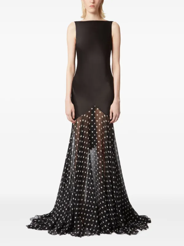 Nina Ricci polka-dot Maxi Dress | Black | FARFETCH