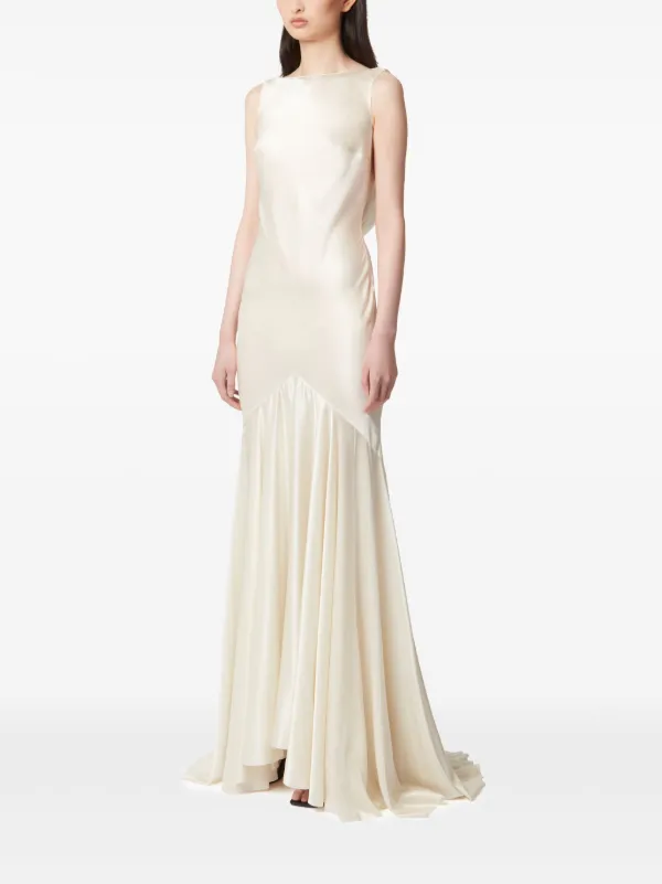 Nina Ricci satin-finish Maxi Dress | Neutrals | FARFETCH
