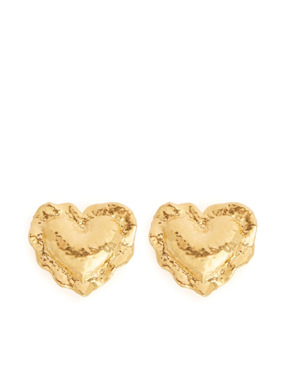 heart brass earrings