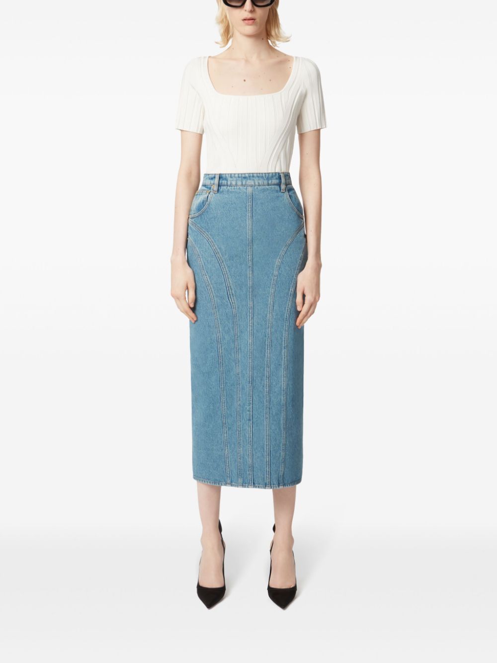 Nina Ricci Rok met vlakken - Blauw