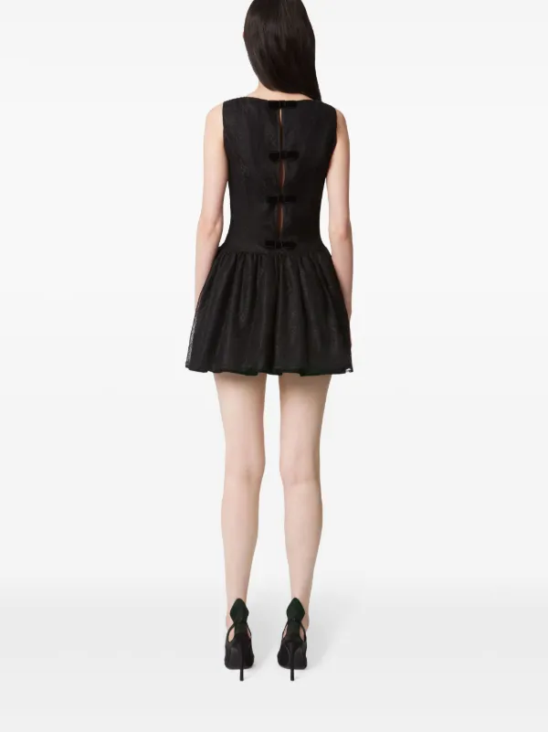 Nina Ricci>>ペプラム ビスチェ ミニドレス Nina Ricci ペプラムヘム ミニドレス | ブラック | FARFETCH JP