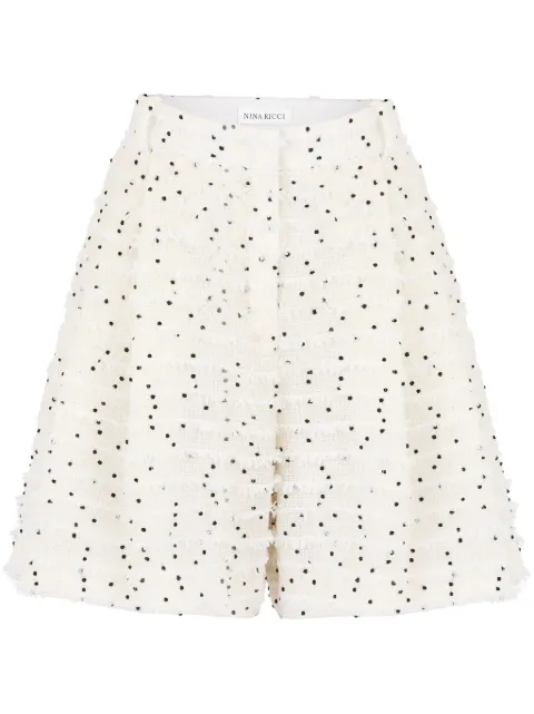 Nina Ricci short en tweed à plis