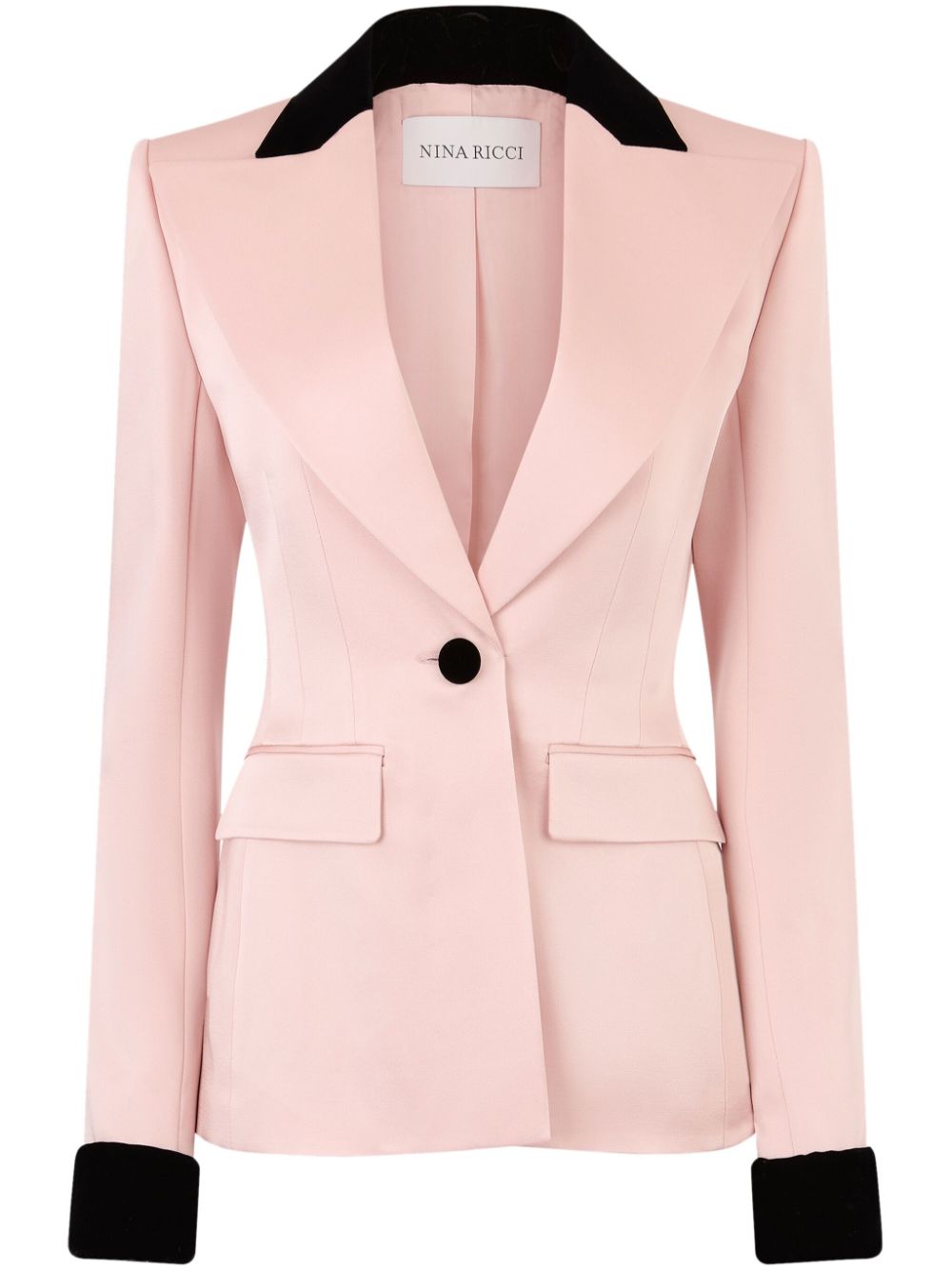 contrasting-trim blazer