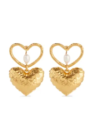 Boucles D'oreilles NINA RICCI - Puces Dorées Strass Fleurs - Occasion
