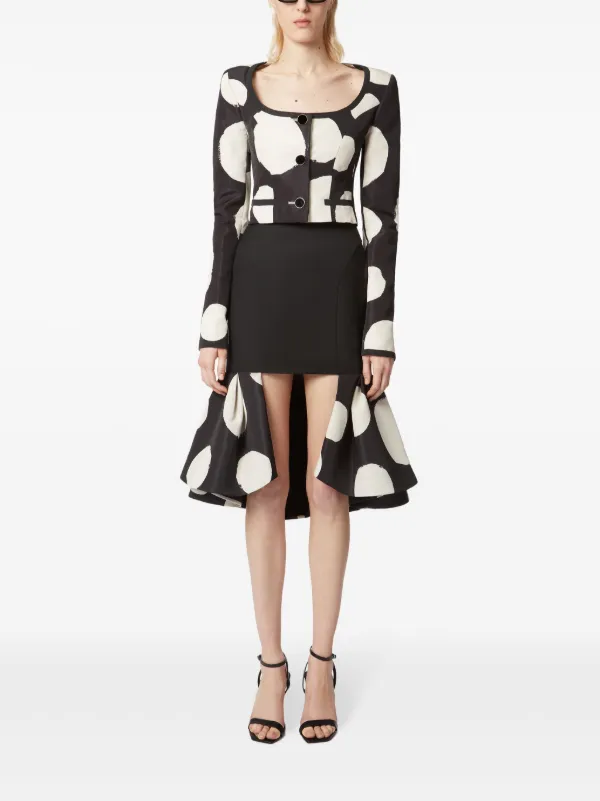 Nina Ricci>>ダブルフリルミディスカート Nina Ricci ダブルフリル スカート | ブラック | FARFETCH JP