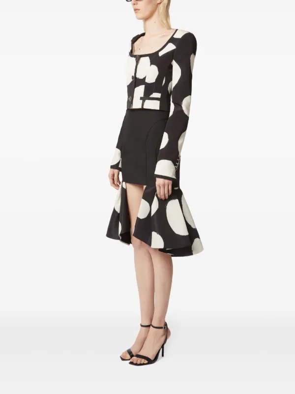 Nina Ricci>>ダブルフリルミディスカート Nina Ricci ダブルフリル スカート | ブラック | FARFETCH JP