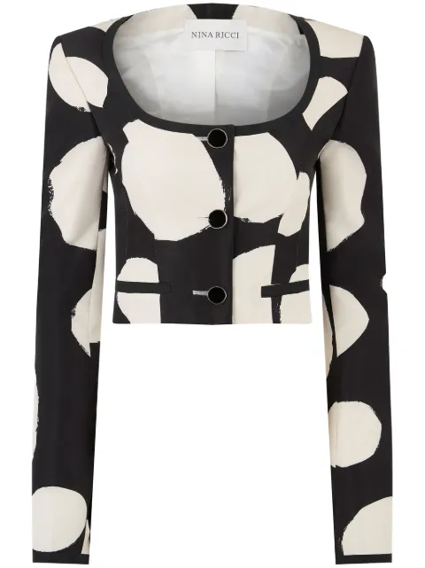 Nina Ricci round-neck patterned crop jacket