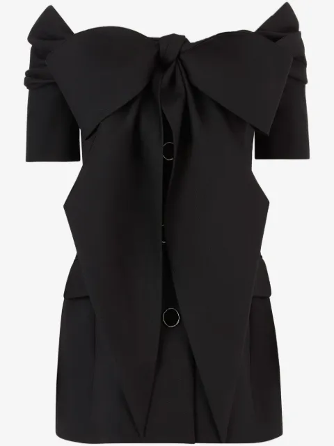 Nina Ricci off-shoulder wool gabardine jacket