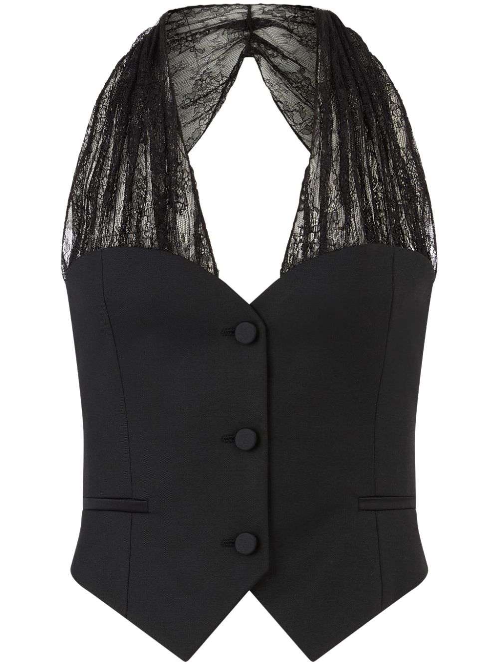 Chantilly-lace straps vest