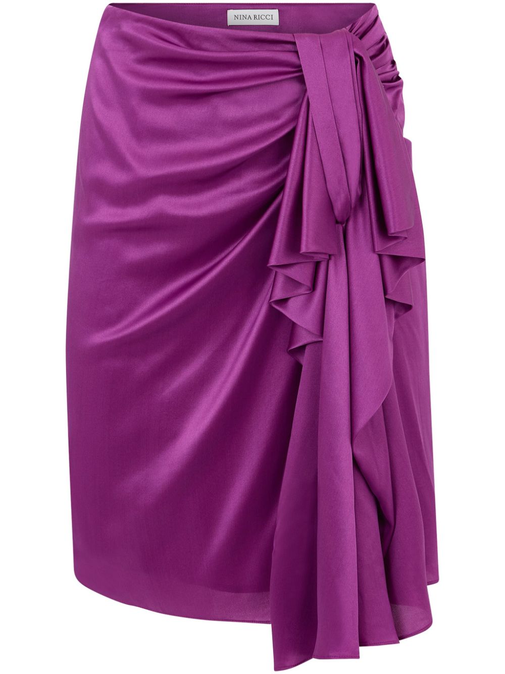 asymmetric draped skirt