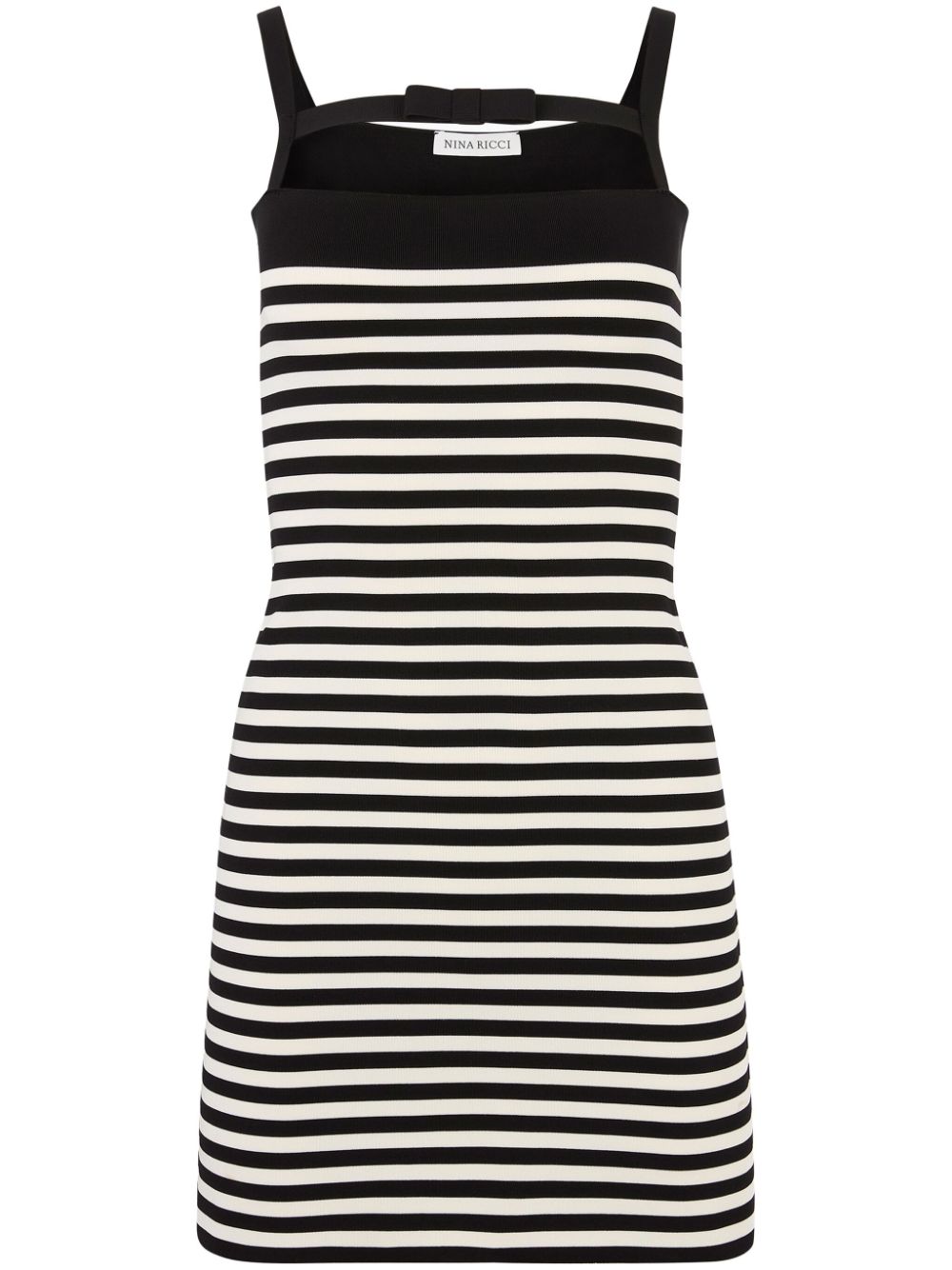 stripe-pattern mini dress