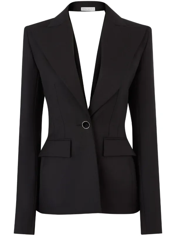Nina Ricci Draped-back Blazer in Black