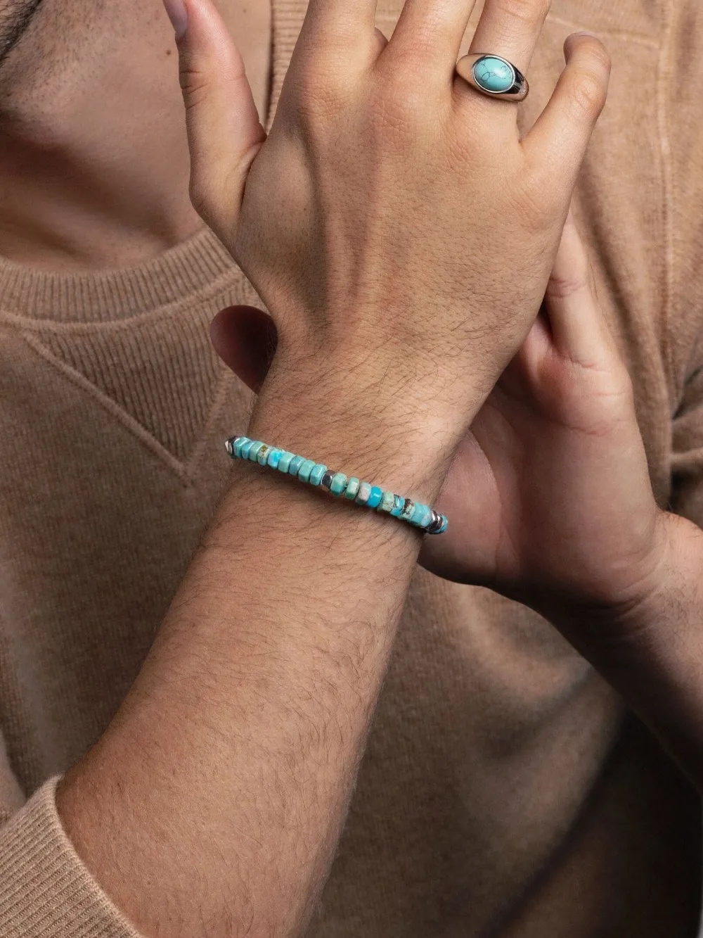 Nialaya Jewelry Hexagon Beaded Bracelet In Blue