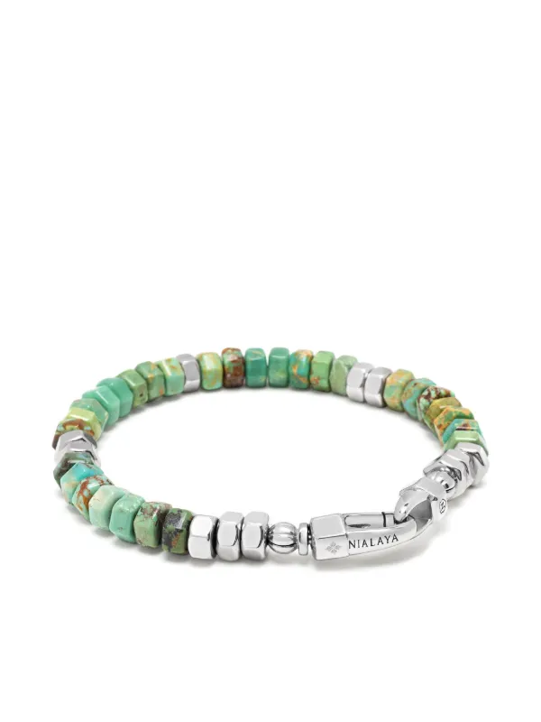Nialaya Jewelry ヘキサゴン ビーズ ブレスレット | グリーン