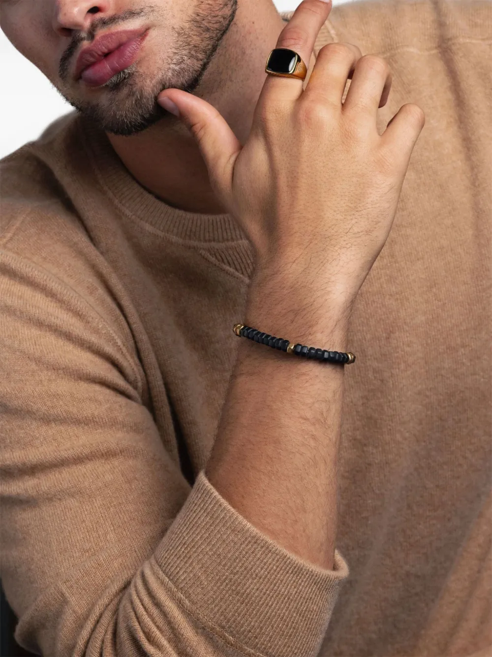 Nialaya Jewelry Bead-detailing Bracelet In Black