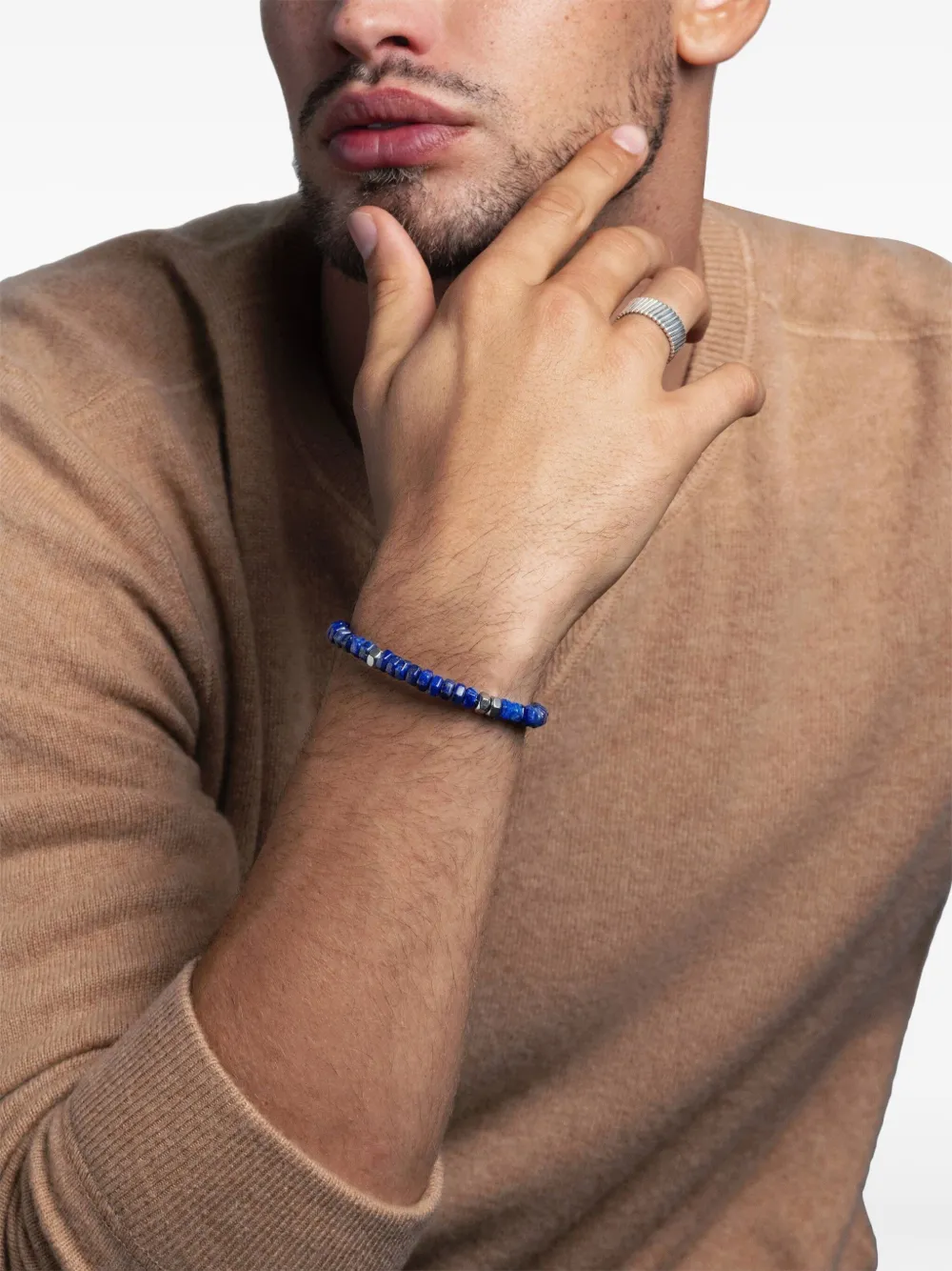 Nialaya Jewelry Beaded Lapis Lazuli Bracelet In Blue