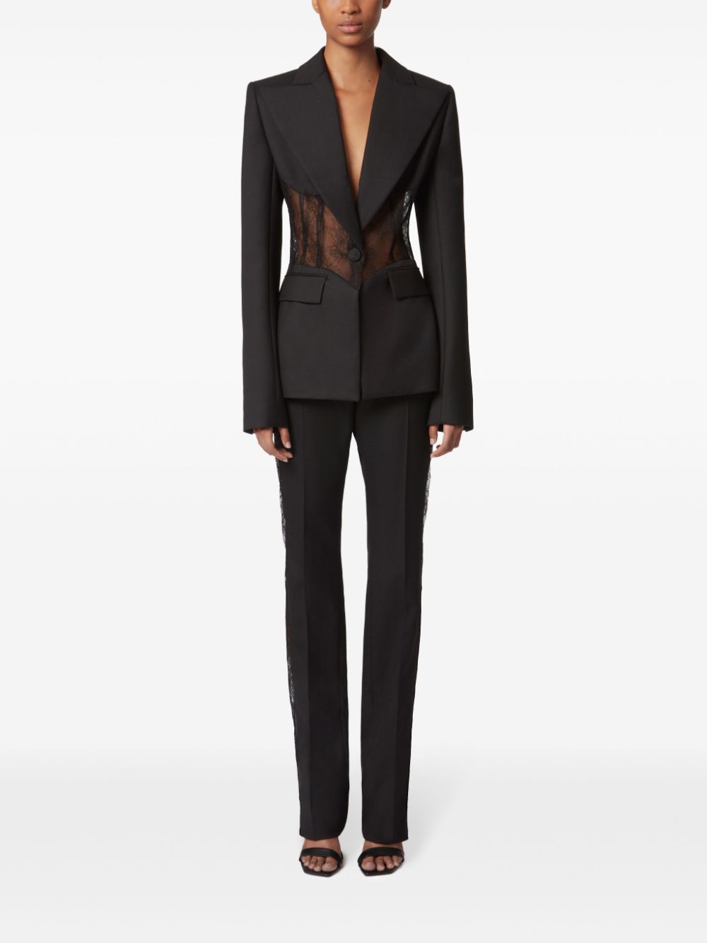 Nina Ricci Blazer met kanten vlak - Zwart