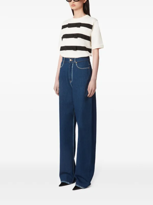 Nina Ricci>>リボンディテールのコットンジャージーTシャツ Nina Ricci>>リボンディテールのコットンジャージーTシャツ