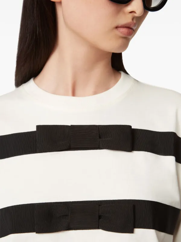 関税,送料無料 Nina Ricci リボンTシャツ Nina Ricci リボンディテール Tシャツ | ホワイト | FARFETCH JP