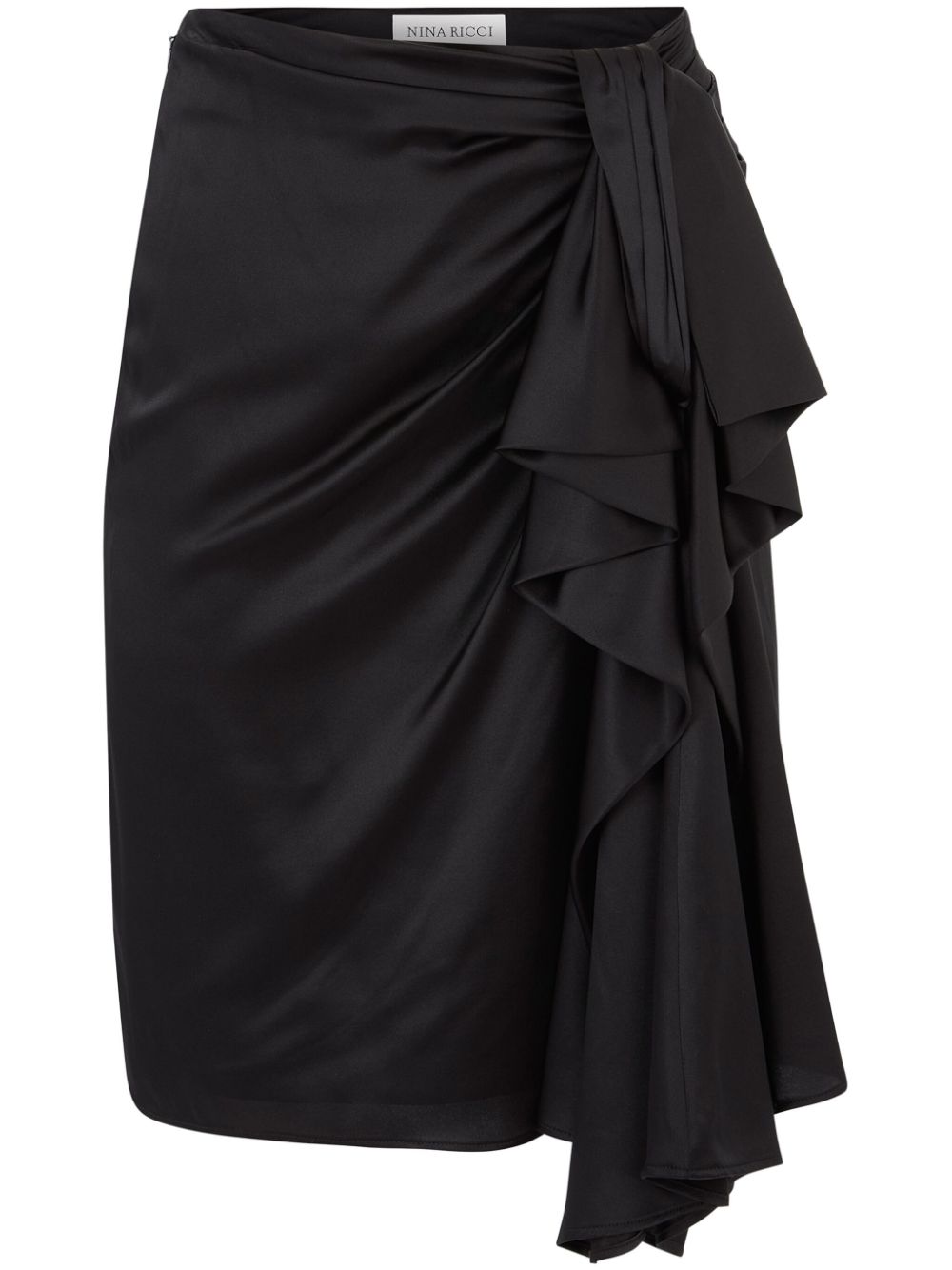 Nina Ricci asymmetric bow-detail skirt - Black