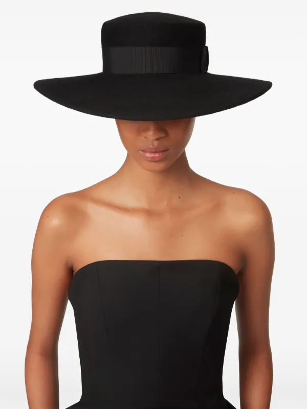 ハット NINA RICCI SS25 LARGE WOOL FELT HAT (25PAA0123FEL025 U9000) Nina Ricci Large Wool Felt Hat - Black | 25PAA0123FEL025U9000