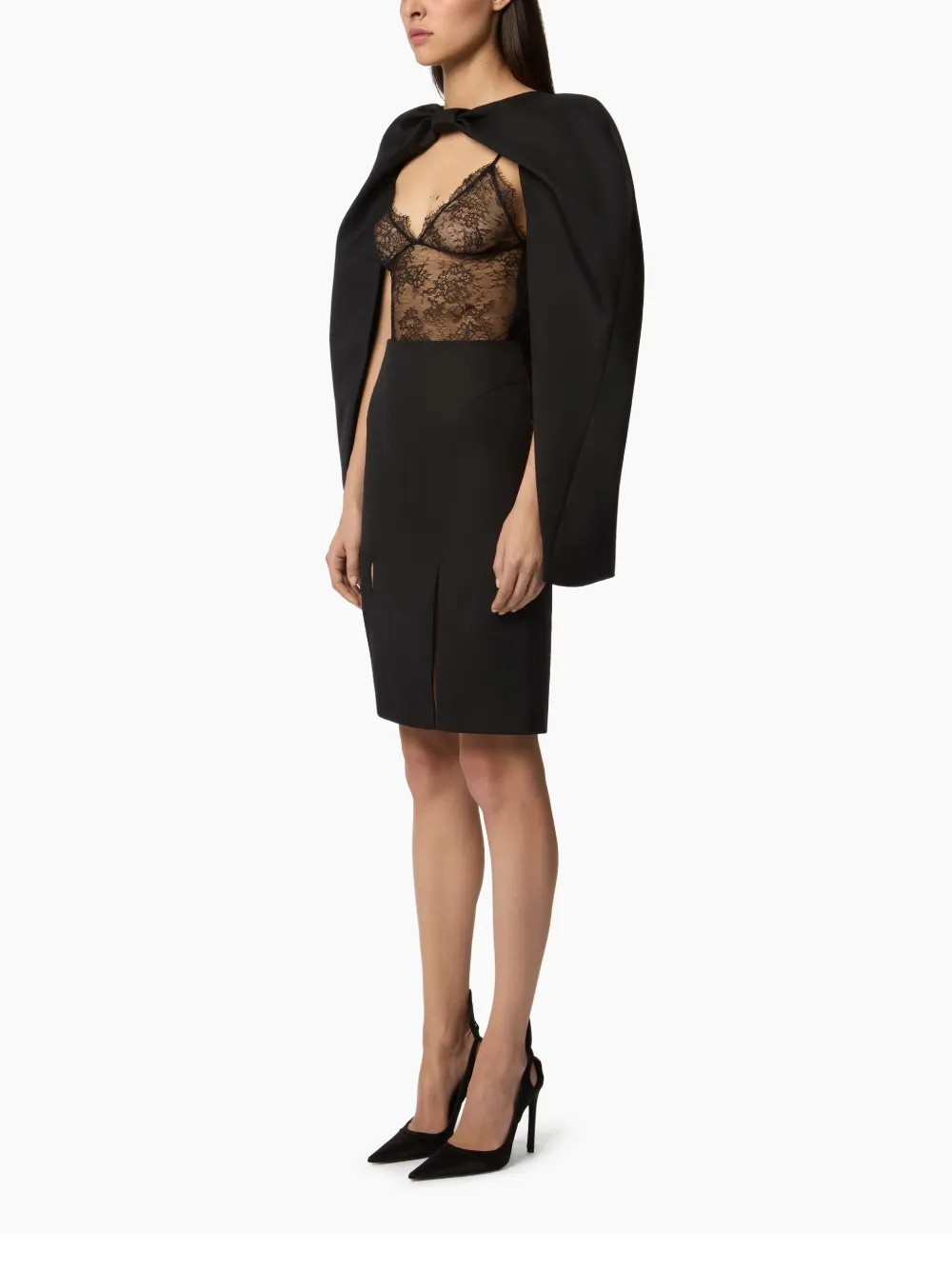 Nina Ricci Gabardine cape Zwart