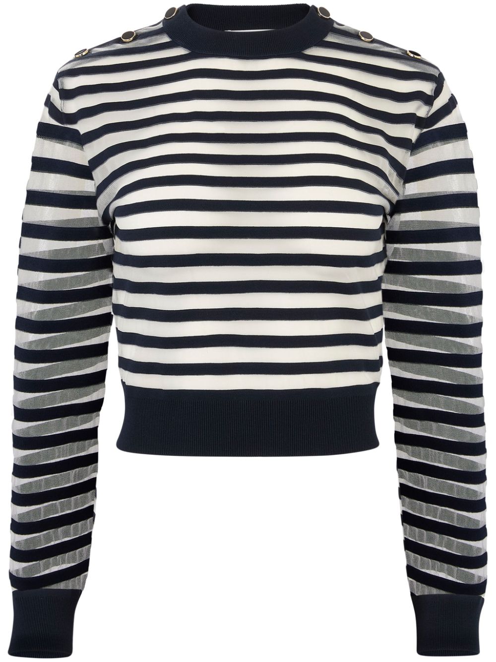 transparent striped sweatshirt