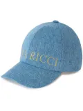 Nina Ricci logo-embroidered denim cap - Blue
