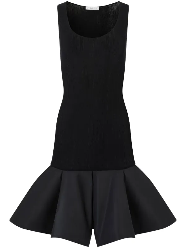 関税,送料無料 Nina Ricci ペプラムドレスワンピース Nina Ricci ぺプラム ドレス | ブラック | FARFETCH JP