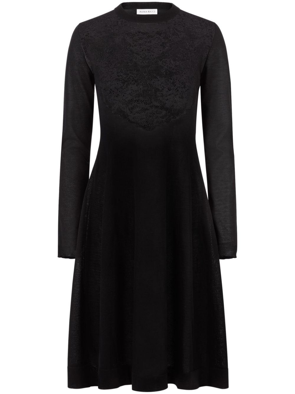 lace-detailing midi dress