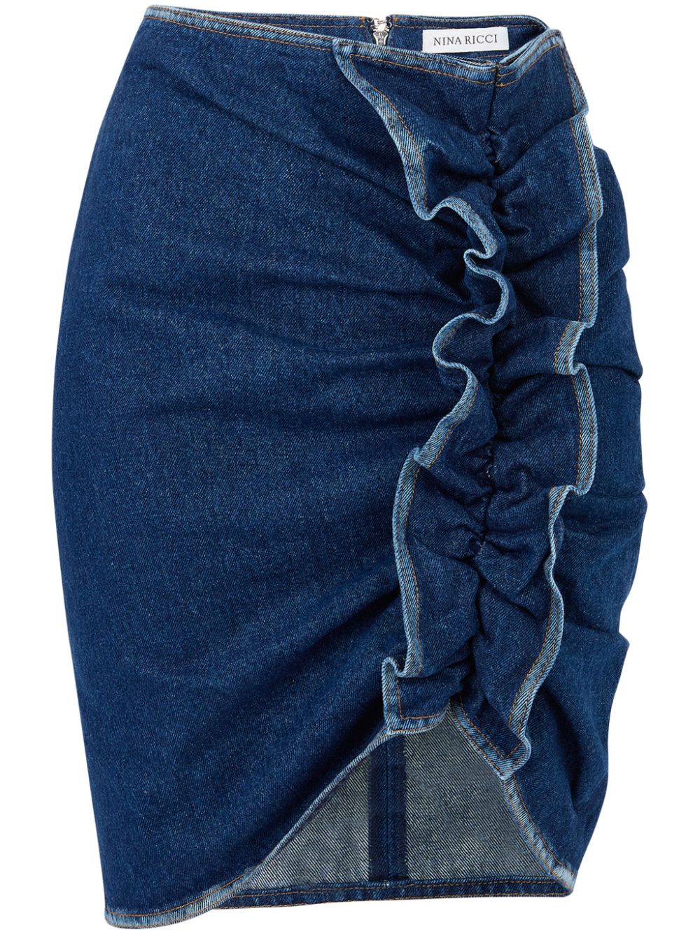 draped denim skirt