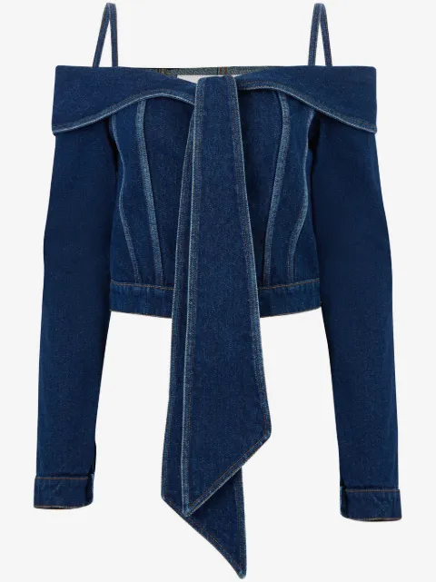 Nina Ricci chaqueta vaquera con hombros descubiertos