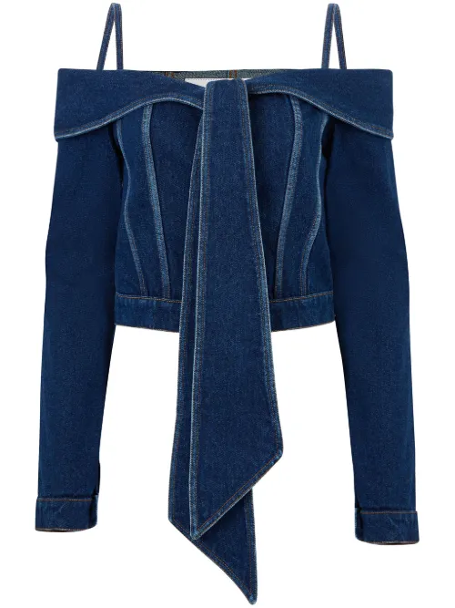 Veste en jean à épaules dénudées - Nina Ricci - Modalova