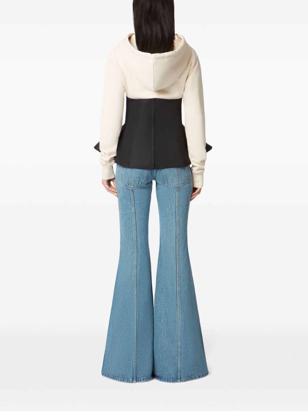 Nina Ricci contrasting-peplum hoodie Women